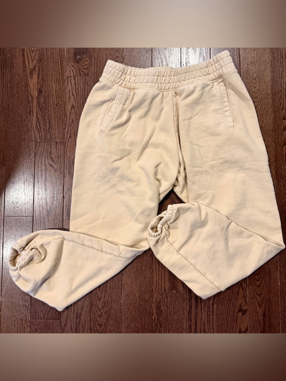 aerie Cream Elastic-Waist Sweatpants